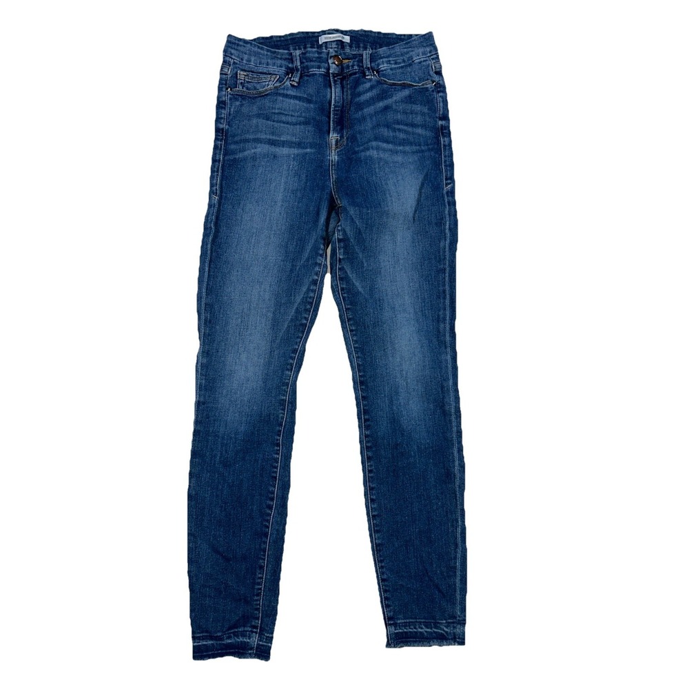 Good American Jeans Women's 6/28 Blue Good Legs Skinny Raw Hem Stretch Denim